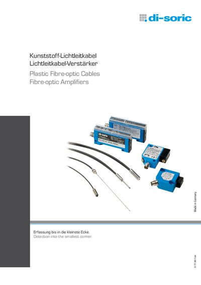 di-soric Fibre-optic Amplifier and Plastic Fibre-optic Cable Product Leaflet - cover page