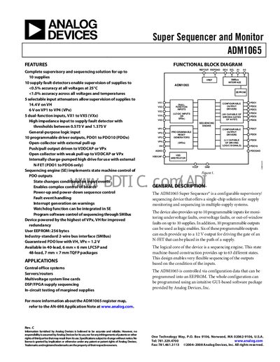 Analog Devices ADM1065 Super Sequencer Handbook - cover page