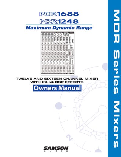 Samson MDR1248/MDR1688 Mixer User Manual - cover page