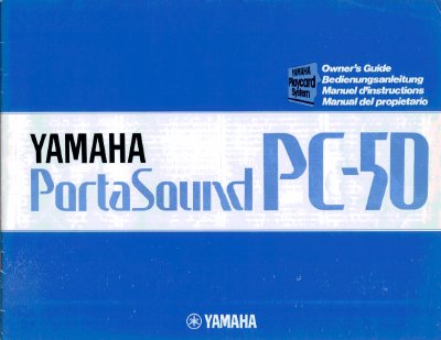 Yamaha PortaSound PC-50 Owner's Guide - cover page