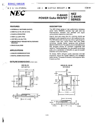 NEC T-39-90 Data Sheet - cover page