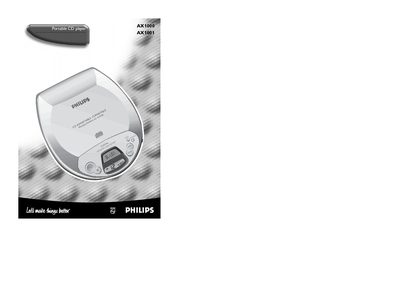 Philips AX1000/AX1001 Portable CD Player User Manual - cover page