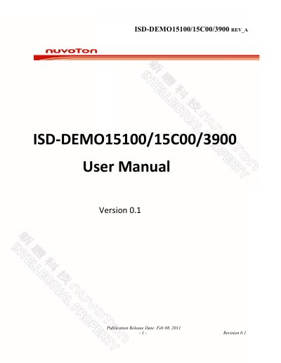 ISD-DEMO15100/15C00/3900 User Manual - cover page