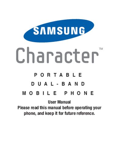 Samsung Character Mobile Phone User Manual - cover page