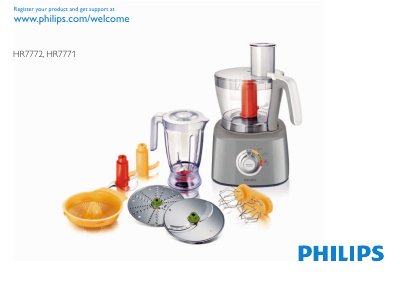 Philips HR7772/HR7771 Food Processor User Manual - cover page