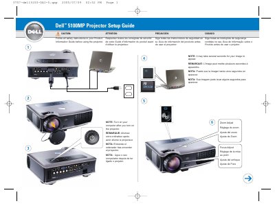 Dell 5100MP Projector Setup Guide - cover page