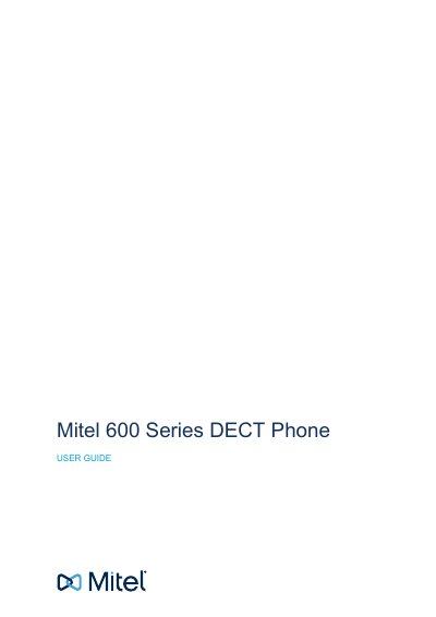 Mitel 600 Series DECT Phone User Guide - cover page