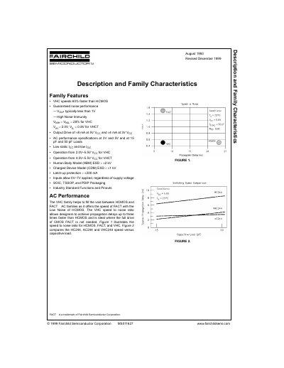 Fairchild VHC/VHCT Logic Family Datasheet - cover page