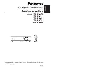 Panasonic PT-LB10NTU PT-LB10U PT-LB10VU PT-LB10SU PT-LB10SVU Manual - cover page