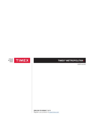 Timex M372 Metropolitan+ User Guide - cover page