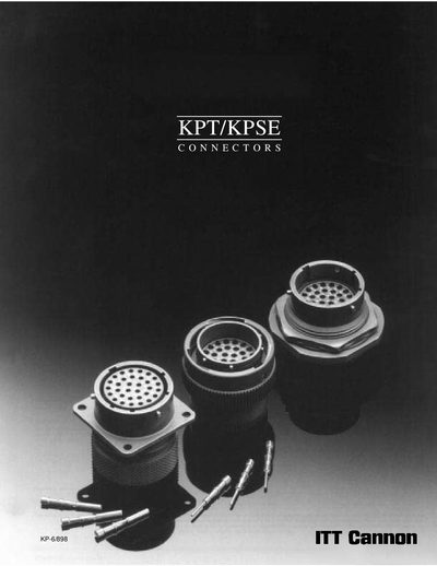 ITT Cannon KPT/KPSE Miniature Circular Connectors Catalogue - cover page