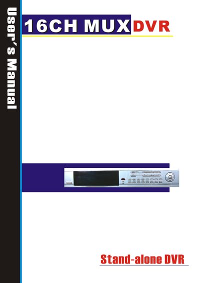 16CH MUX DVR User Manual - cover page