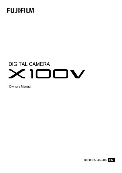 Fujifilm X-T4 Digital Camera User Manual - cover page