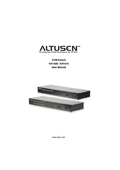ATEN KH1508 / KH1516 User Manual - cover page