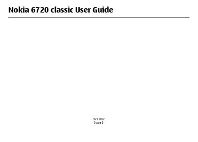 Nokia 6720 classic User Guide - cover page