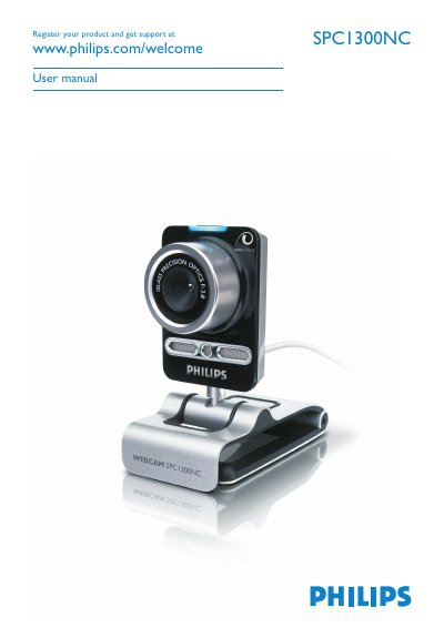 Philips SPC1300NC WebCam User Guide - cover page