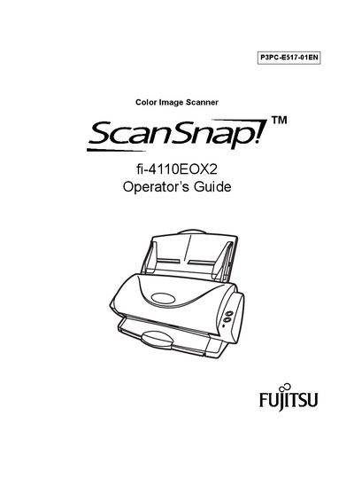 Fujitsu ScanSnap fi-4110EOX2 Operator's Guide - cover page