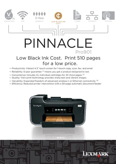 Lexmark Pro901 Product Leaflet - cover page