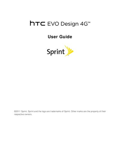 HTC EVO Design 4G User Guide