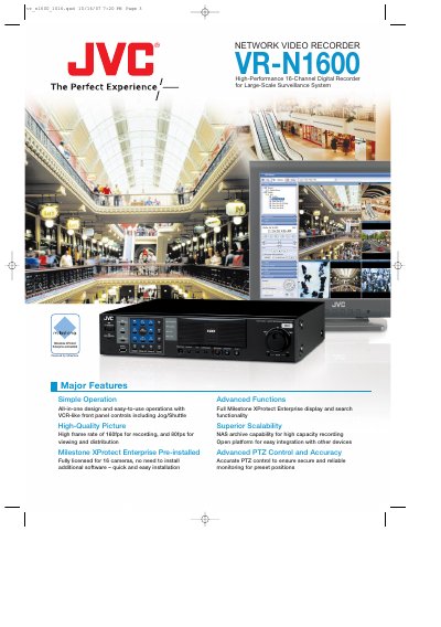 JVC VR-N1600 Network Video Recorder User Manual - cover page