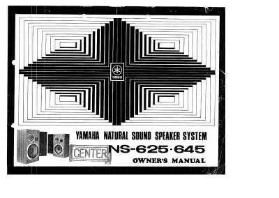 Yamaha NS-625/645 Natural Sound Speaker System Owner's Manual - cover page