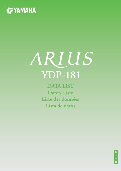 Yamaha YDP-181 Digital Piano Owner's Manual - cover page