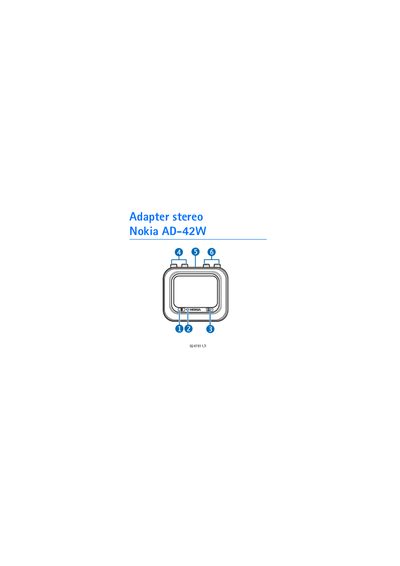 Nokia AD-42W Stereo Adapter User Manual - cover page
