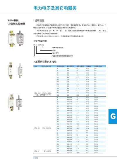 RT36 Knife Type Contact Fuse Product Leaflet - cover page