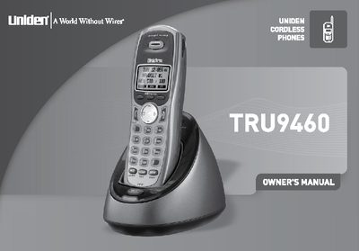 Uniden TRU9460 Cordless Phone Owner's Manual - cover page