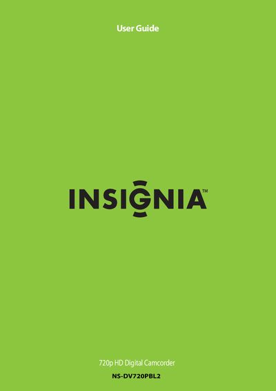 Insignia NS-DV720PBL2 Camcorder User Manual - cover page