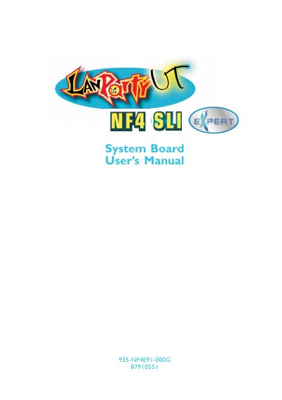 ASUS 935-NF4E91-000G System Board User Manual - cover page