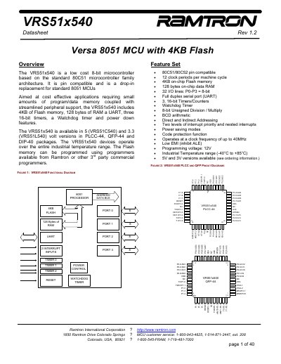 Ramtron VRS51x540 Datasheet - cover page