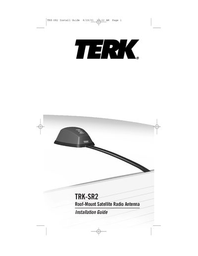 Terk TRK-SR2 Roof-Mount Satellite Radio Antenna Installation Guide - cover page