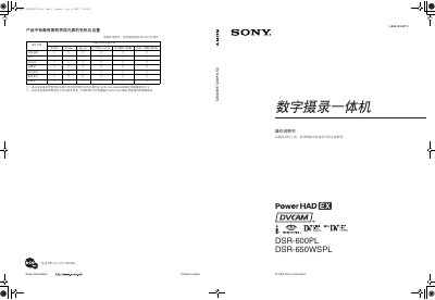 Sony DSR-600PL/DSR-650WSPL Digital Video Camera User Manual