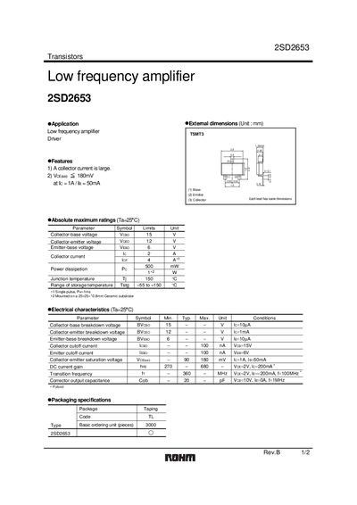 ROHM 2SD2653 Datasheet
