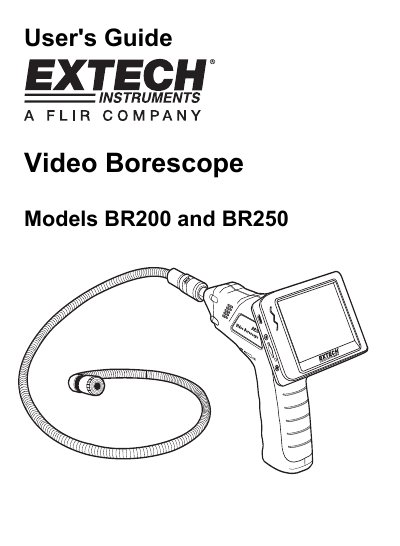 Extech BR200 and BR250 Video Borescope User's Guide - cover page