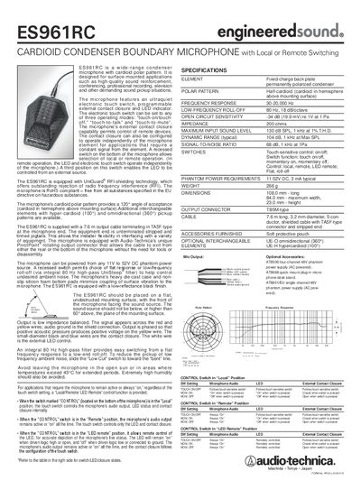 Shure ES961RC Microphone User Manual - cover page