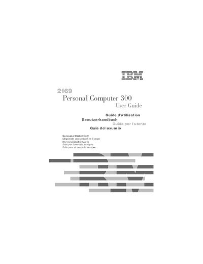 IBM 2169 Personal Computer 300 User Guide