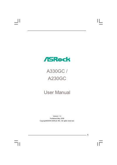 ASRock A330GC/A230GC User Manual - cover page