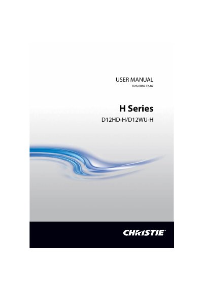 Christie H Series D12HD-H/D12WU-H Projector User Manual - cover page