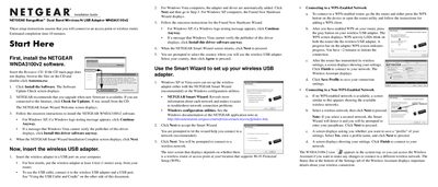 NETGEAR WNDA3100v2 Dual Band Wireless-N USB Adapter Installation Guide - cover page