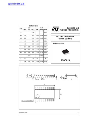 STMicroelectronics TSSOP20 Package Datasheet - cover page