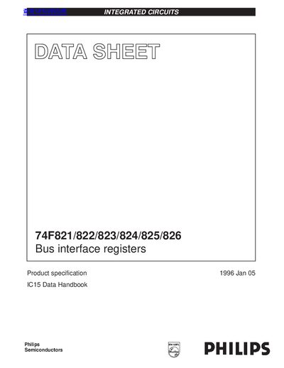Philips 74F821/822/823/824/825/826 Bus Interface Registers Datasheet - cover page