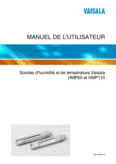 Vaisala HMP60 HMP110 User Manual - cover page
