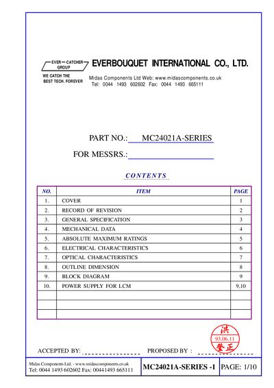 Everbouquet MC24021A-SERIES Datasheet