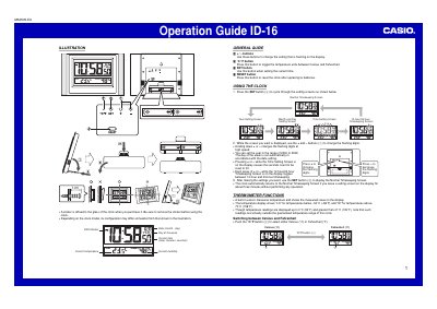 Casio ID-16 Operation Guide - cover page