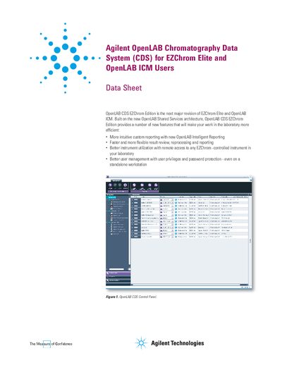 Agilent OpenLAB CDS EZChrom Edition Data Sheet - cover page