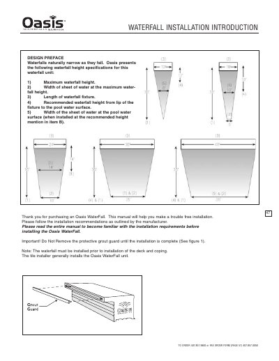 Oasis WaterFall Installation Introduction - cover page