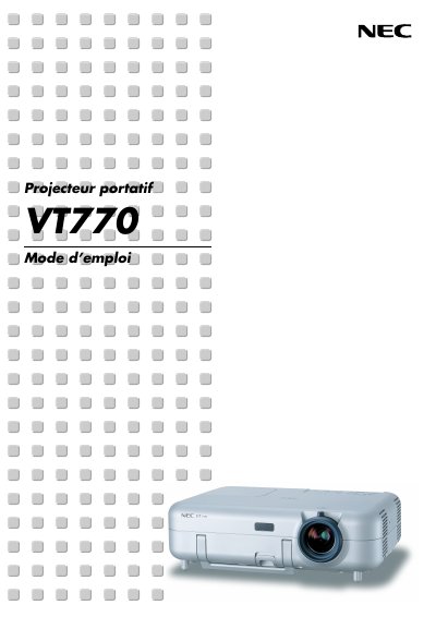 NEC VT770 Projector User Manual - cover page