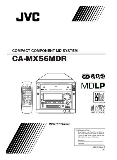 JVC CA-MXS6MDR User Manual - cover page